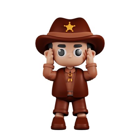 Dizzy Sheriff  3D Illustration