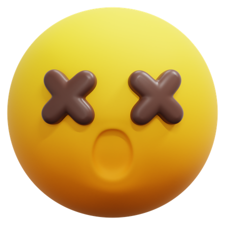 어지러운 충격 얼굴 이모티콘  3D Icon