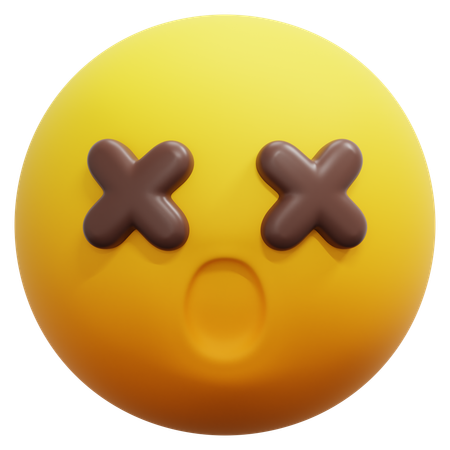 Dizzy Shocked Face Emoji  3D Icon