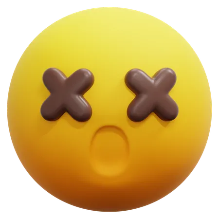 Dizzy Shocked Face Emoji  3D Icon