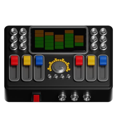 Dj Mixer Equipment With Knobs And Sliders  3D Icon
