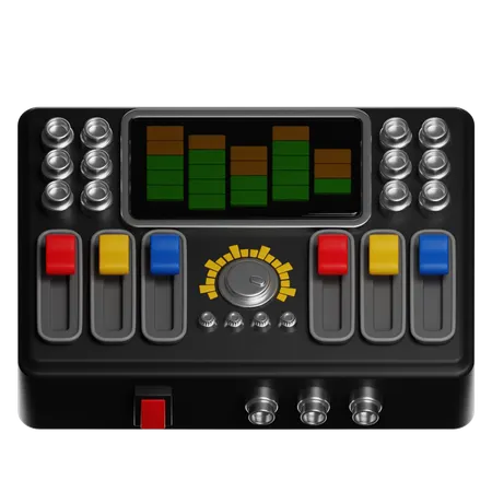 Dj Mixer Equipment With Knobs And Sliders  3D Icon