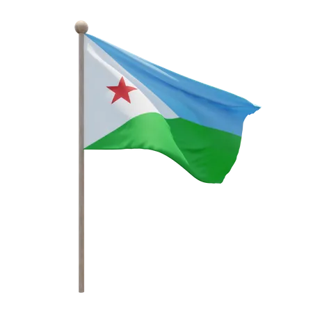 Djibouti Flagpole  3D Flag