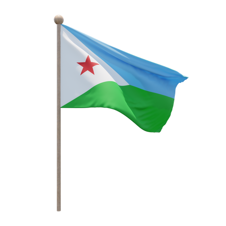 Djibouti Flagpole  3D Icon