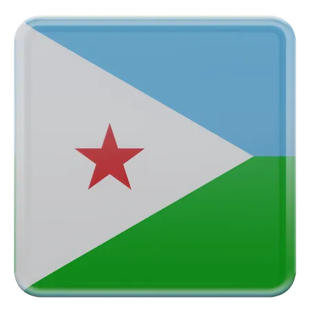 Djibouti Square Flag  3D Icon