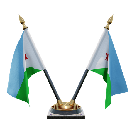 Suporte de bandeira de mesa dupla do Djibuti  3D Flag