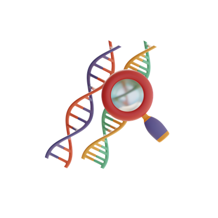 DNA und Lupe  3D Icon