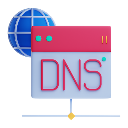 DNS サーバー ドメイン ネーム システム  3D Icon