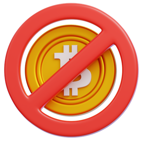 Do Not Allow Bitcoin  3D Icon