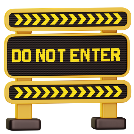 Do Not Enter Barrier  3D Icon