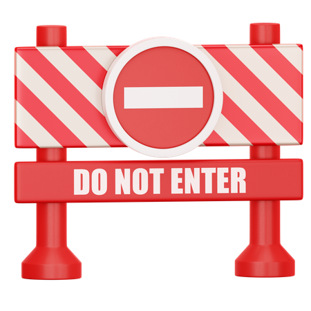 Do Not Enter Barrier  3D Icon