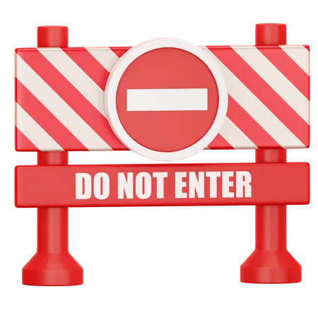 Do Not Enter Barrier  3D Icon