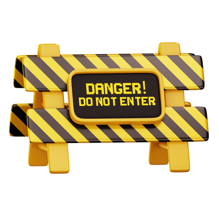 Do Not Enter Barrier  3D Icon