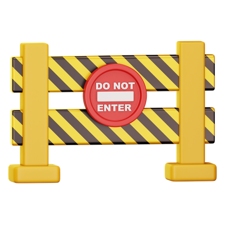 Do Not Enter Barrier  3D Icon