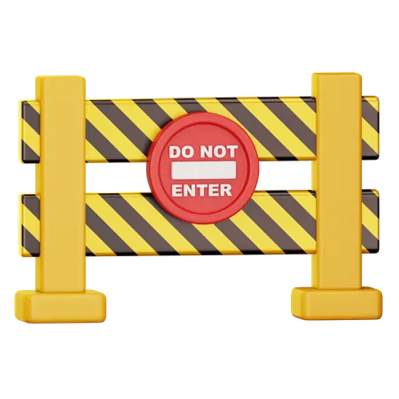 Do Not Enter Barrier  3D Icon