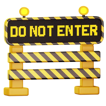 Do Not Enter Barrier  3D Icon