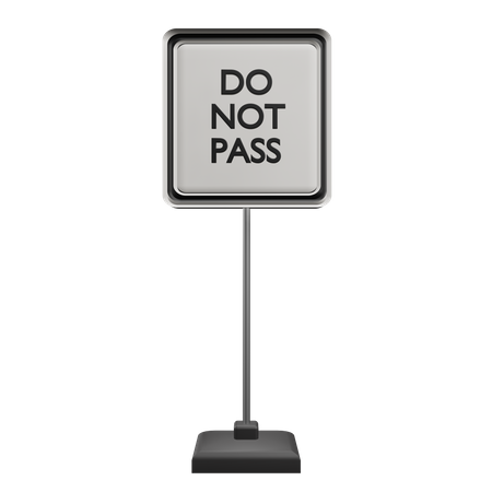 Do Not Pass Sign Board  3D Icon