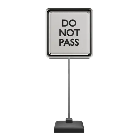 Do Not Pass Sign Board  3D Icon