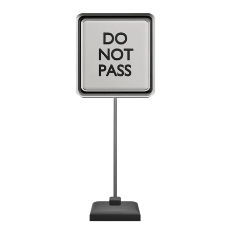 Do Not Pass Sign Board 3D Icon