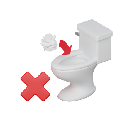 Do Not Throw Garbage In The Toilet  3D Icon
