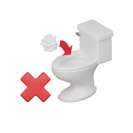 Do Not Throw Garbage In The Toilet 3 D Icon 3D Icon