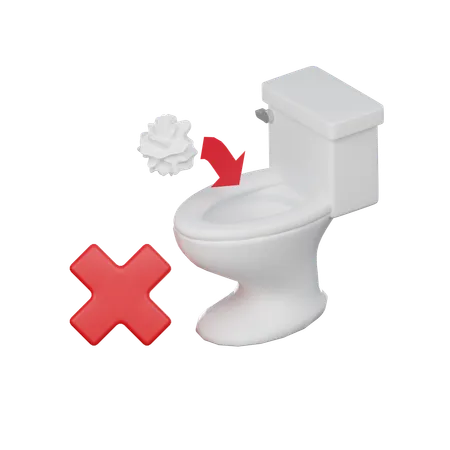 Do Not Throw Garbage In The Toilet  3D Icon