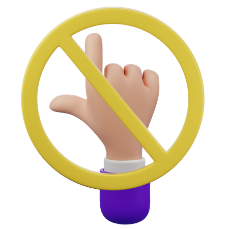 触らないで手のジェスチャー  3D Icon
