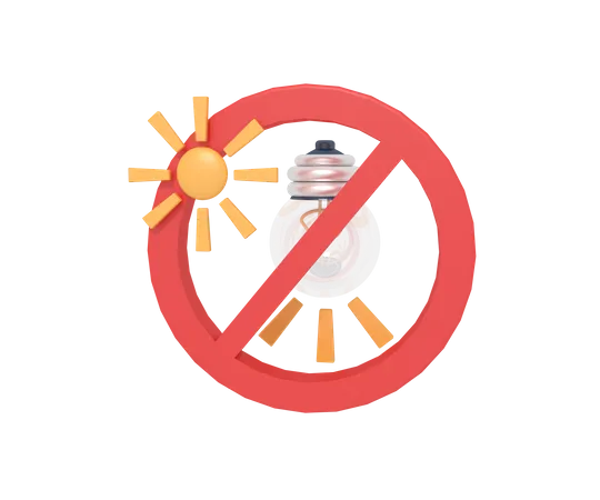 3 D Illustration Of Do Not Turn On The Light The Day 3D Icon