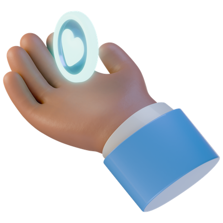 Doação de caridade mão com moeda  3D Icon