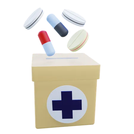 Doação de medicamentos  3D Icon
