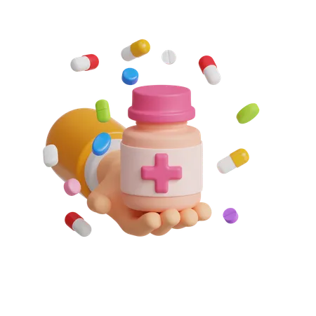 Doação de medicamentos  3D Icon