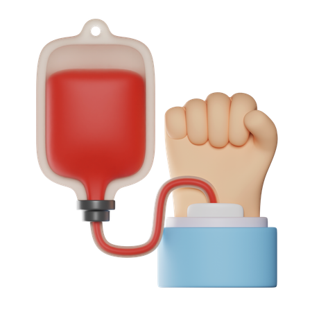 Doação de sangue com a mão  3D Icon