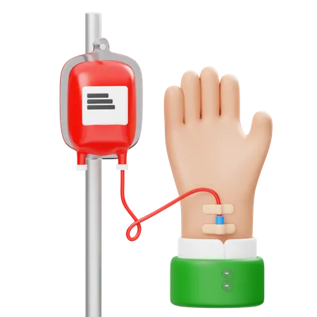 Doação de sangue de mão  3D Icon