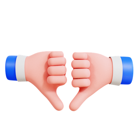 Doble pulgar hacia abajo  3D Icon