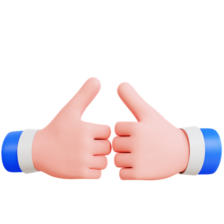 Doble pulgar hacia arriba  3D Icon