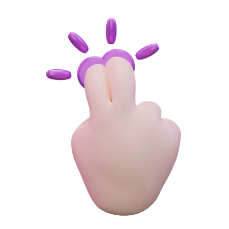 Toque doble gesto con la mano con dos dedos  3D Icon