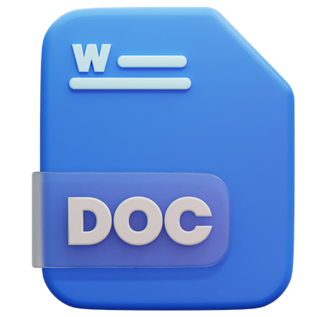 Format de fichier doc  3D Icon