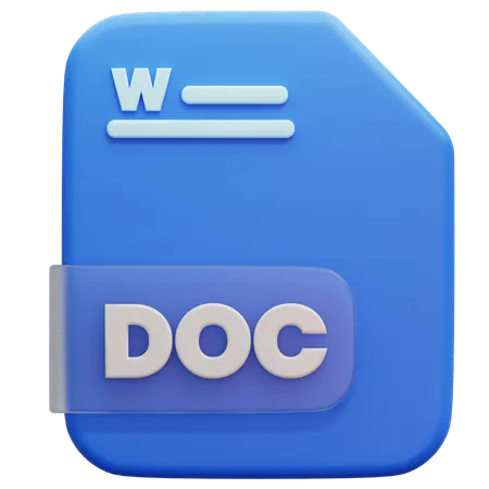 Format de fichier doc  3D Icon