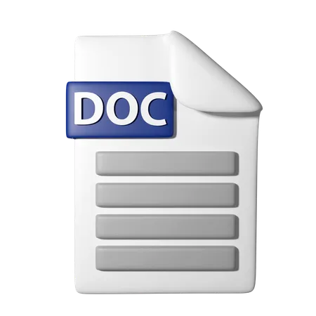 3 D Icon Illustration Of Doc File Icon 3D Icon
