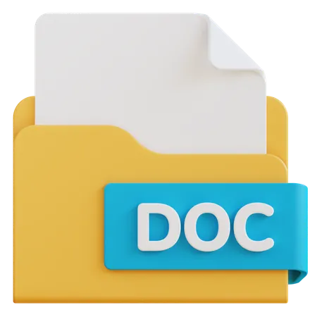 3 D Doc File Extension Folder 3D Icon