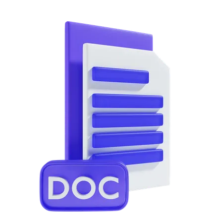 Doc File Icon 3 D Illustration 3D Icon