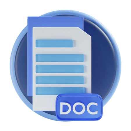 Doc File Icon 3 D Illustration 3D Icon