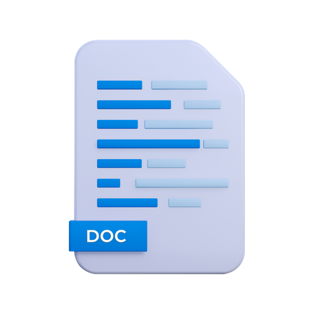 Doc File 3D Illustration