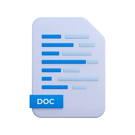 Doc File 3D Illustration