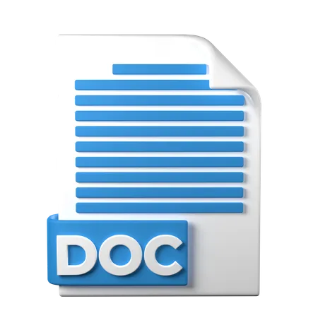 DOC File Type 3 D Rendering On Transparent Background Ui UX Ic File Typeon Design Web And App Trend File Type 3D Icon