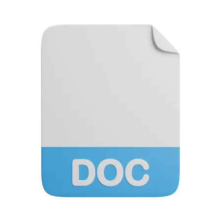 DOC Document File Extension 3D Icon