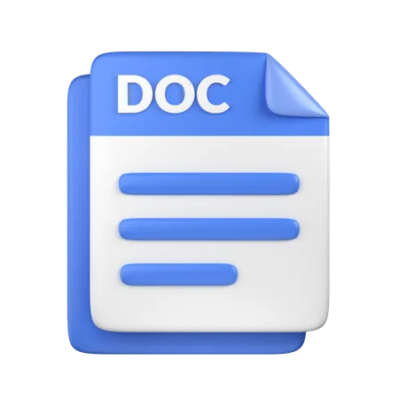 3 D DOC File Icon 3D Icon