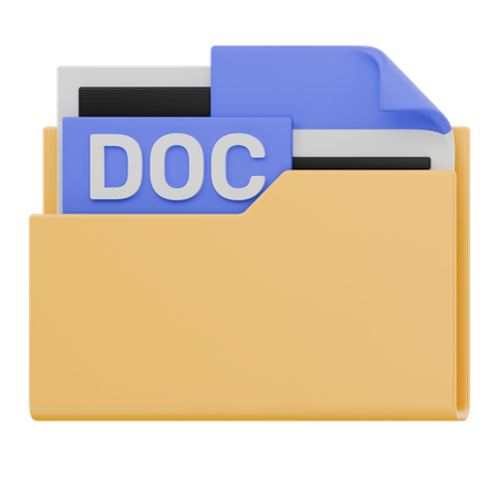 Doc File Folder  3D Icon