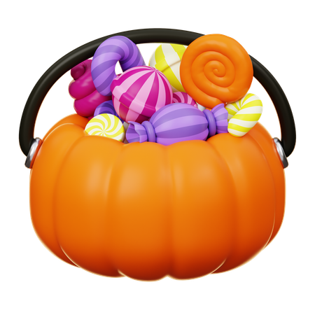 Doces de balde de abóbora  3D Icon