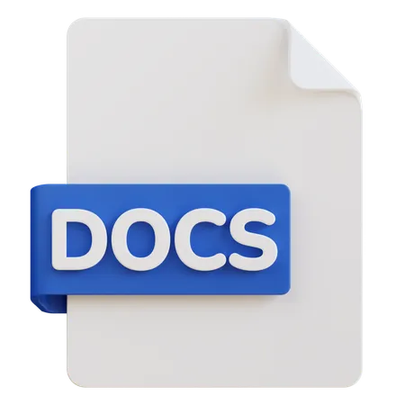 3 D Illustration Of Docs File Extension 3D Icon